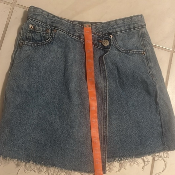 Aeropastale Y2K High-Waisted Wrap Denim Skirt raw hem - Picture 11 of 11